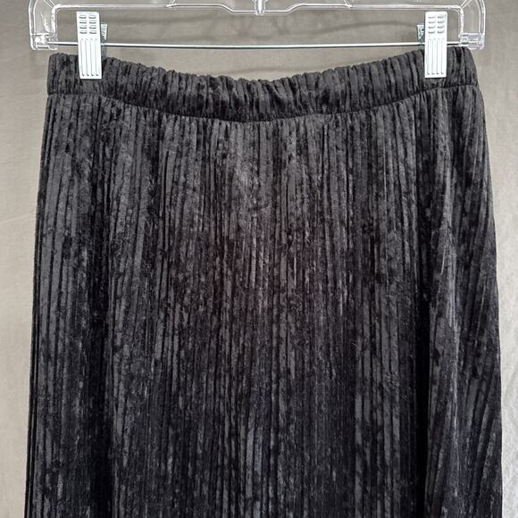 Vintage Stella Crushed Velvet Skirt Black Whimsigoth Y2K 90s Witchy Women's M - Picture 2 of 10